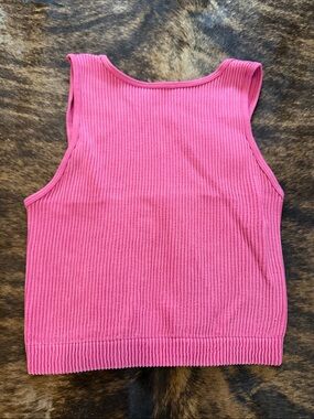 Women's Ribbed Crop Tank Top - Pink